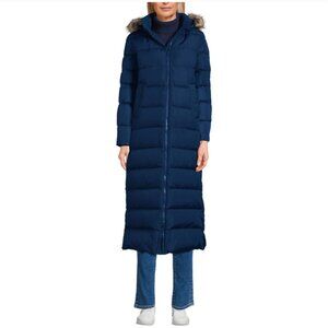 NWT Lands' End Women's Max 600 Down Long Maxi Coat - Navy 2x